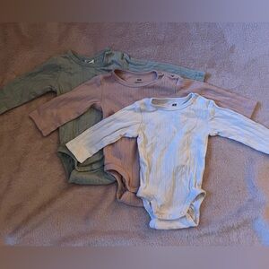Set of 3 Long Sleeve Baby Bodysuits